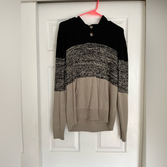 Men's Black and Gray Hoodie Pullover Sweater size Large - Picture 6 of 13